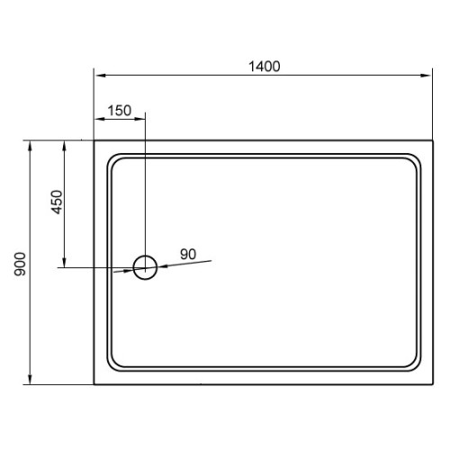 Поддон для душа Cezares TRAY-A-AH-140/90-15-W акриловый, прямоугольный