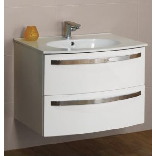 Мебель для ванной Comfort Bianco Lucido подвесная с двумя выдвижными ящиками 74x51x55