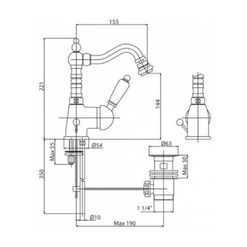 Смеситель для биде Cezares ELITE BSM2 (ELITE-BSM2-03-Nc)