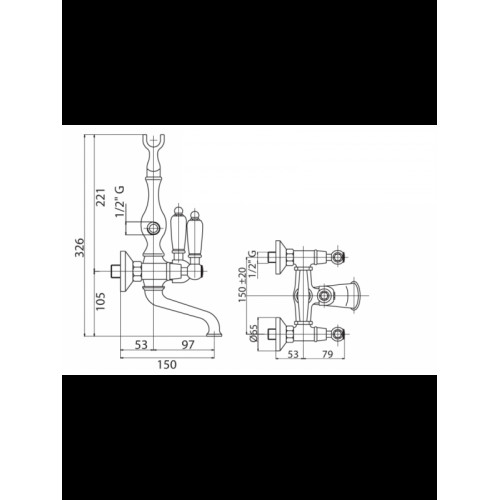 Смеситель на борт ванны Cezares FIRST PBV (FIRST-PBV-02-Nc)