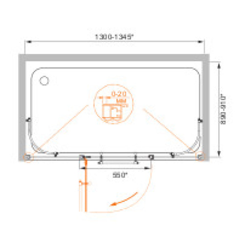 Душевая дверь Cezares RETRO-B-13-150-CP-G-L