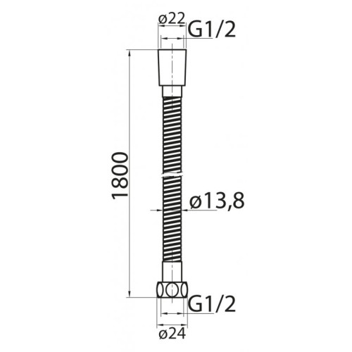 Душевой шланг гибкий  CEZARES CZR-FMDC-180-02