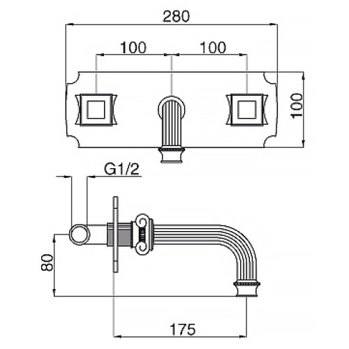 Смеситель Cezares Olimp BLS2 03/24 O для раковины