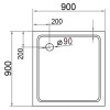 Поддон для душа Cezares TRAY-S-A-90-13-W литой из искусственного мрамора, квадратный.
