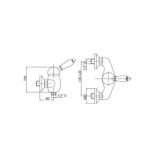 Смеситель для душа Cezares ELITE DM (ELITE-DM-03-Bi)