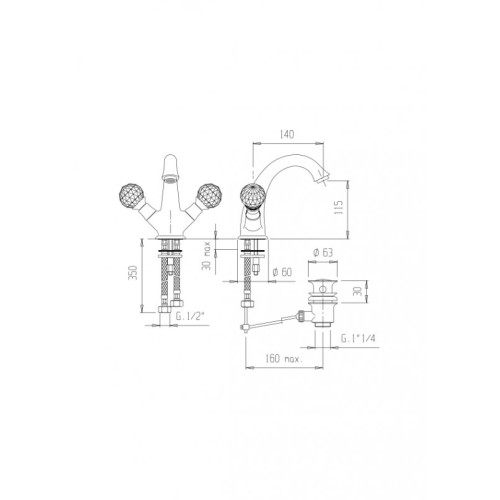 Смеситель для раковины Cezares LORD LS1 (LORD-LS1-01)