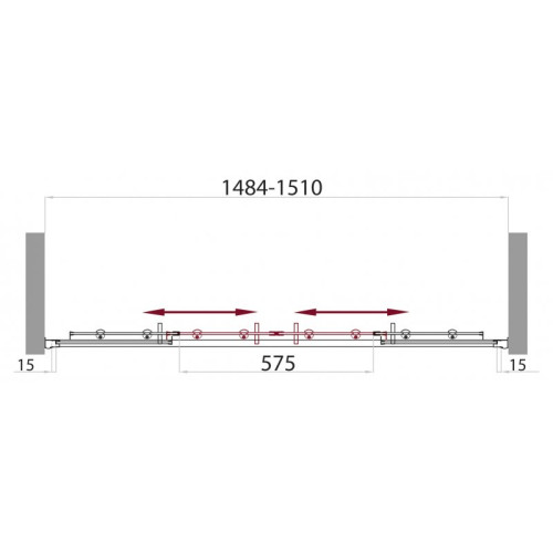 Душевая шторка на ванну BELBAGNO  UNO-VF-2-150/145-P-Cr