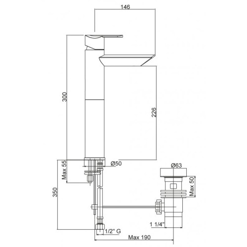 Смеситель для раковины  CEZARES GARDA-LC11-01-Cr