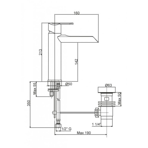 Смеситель для раковины Cezares HEAVEN LSM11 (HEAVEN-LSM11-01-Cr)