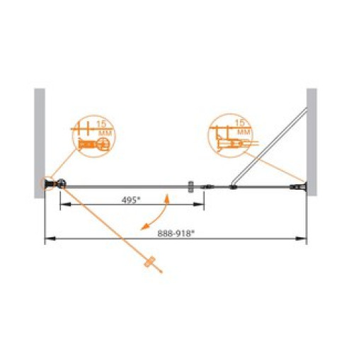 Душевая дверь Cezares ROYAL PALACE-B-11-90+80-C-Br