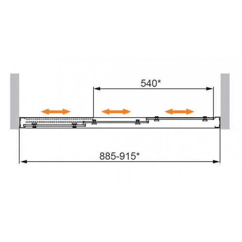 Душевая дверь в проем  CEZARES FAMILY-BF-3-80-C-Cr-M