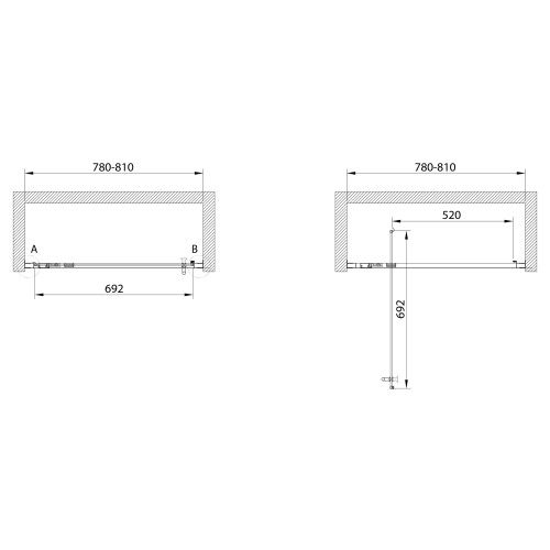 Распашная дверь Cezares ECO-BA-1-80-P-Cr