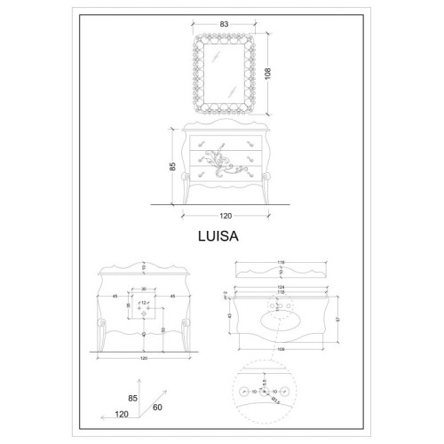 МЕБЕЛЬ ДЛЯ ВАННОЙ CEZARES LUISA 123 Noce