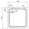 Поддон для душа Cezares TRAY-M-A-90-15-W SMC квадратный.