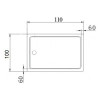 Поддон для душа Cezares TRAY-A-AH-110/100-15-W акриловый, прямоугольный