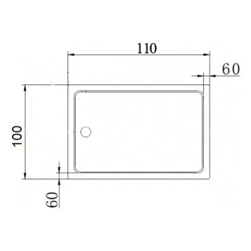 Поддон для душа Cezares TRAY-A-AH-110/100-15-W акриловый, прямоугольный