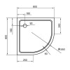 Поддон для душа Cezares TRAY-A-R-80-550-15-W акриловый, радиальный, R-550