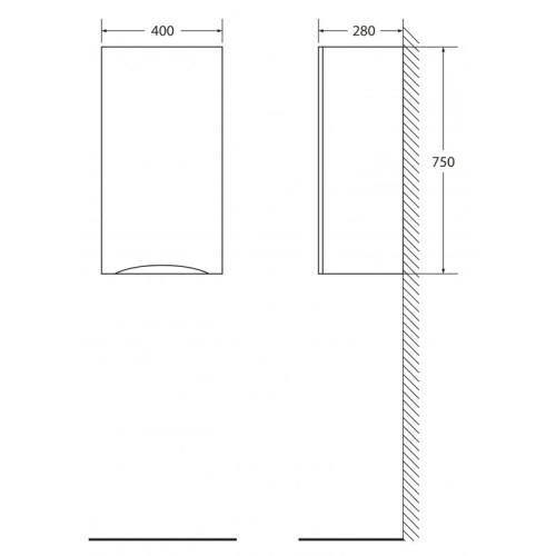 ШКАФ ПОДВЕСНОЙ BELBAGNO FLY-MARINO-750 Rovere Grigio