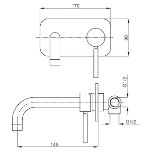 Смеситель Cezares Olimp BLSM2 03/24 L для раковины