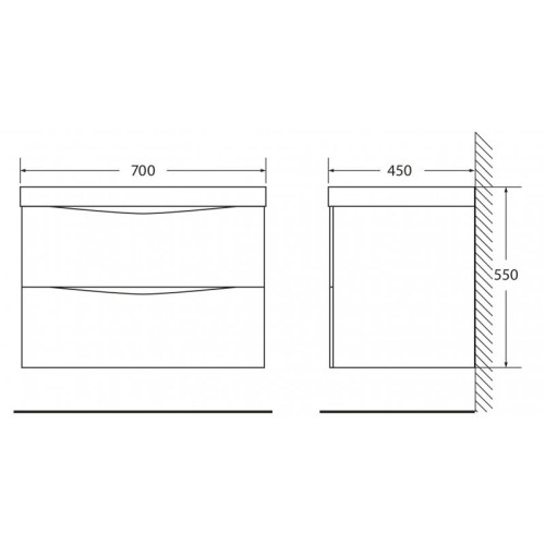 МЕБЕЛЬ ДЛЯ ВАННОЙ КОМНАТЫ BELBAGNO MARINO-700 Bianco Opaco