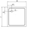 Поддон для душа Cezares TRAY-S-A-80-13-W литой из искусственного мрамора, квадратный.