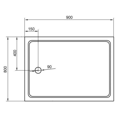 Поддон для душа Cezares TRAY-A-AH-90/80-15-W акриловый, прямоугольный