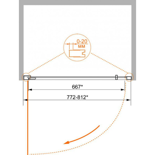 Душевая дверь Cezares PORTA-B-11-100-C-Cr