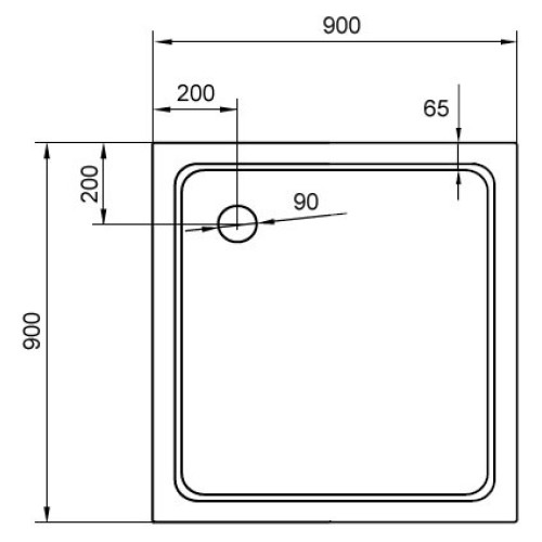 Поддон для душа Cezares TRAY-M-A-90-35-W SMC квадратный