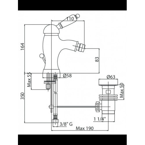 Смеситель для биде Cezares ELITE BSM1 (ELITE-BSM1-02-Bi)