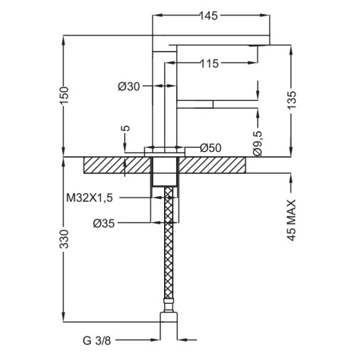 Смеситель Cezares  ECO-LSM1-01-Cr для раковины