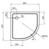 Поддон для душа Cezares TRAY-M-R-80-550-15-W SMC радиальный, R-550