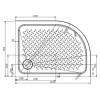 Поддон для душа Cezares TRAY-S-RH-120/90-13-W-R литой из искусственного мрамора, радиальный ассиметричный, R-550.