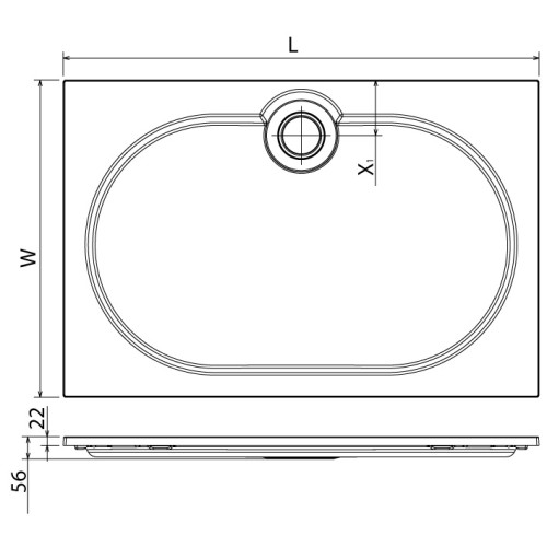 Поддон литой из искусственного мрамора Cezares прямоугольный 120x80x5.6 TRAY-S-AH-120/80-56-W