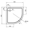 Поддон для душа Cezares TRAY-A-R-90-550-15-W акриловый, радиальный, R-550