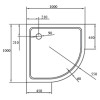 Поддон для душа Cezares TRAY-A-R-100-550-15-W акриловый, радиальный, R-550