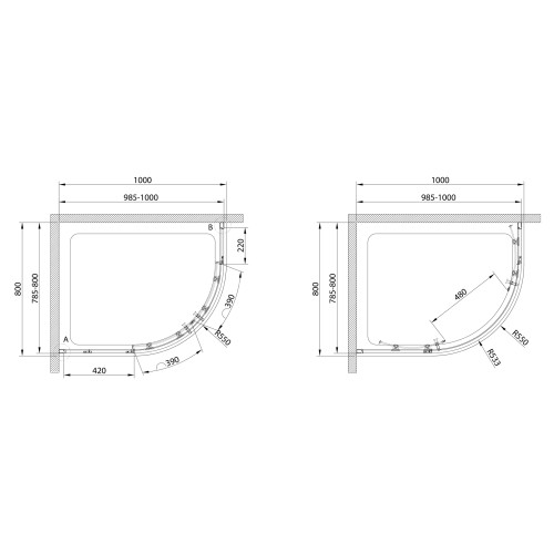 Душевой уголок Cezares ECO-RH-2-100/80-P-Cr