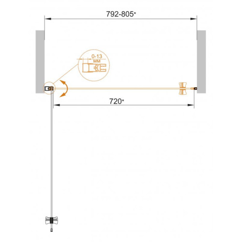 Душевая дверь в нишу  CEZARES ECO-O-B-1-70-C-Cr