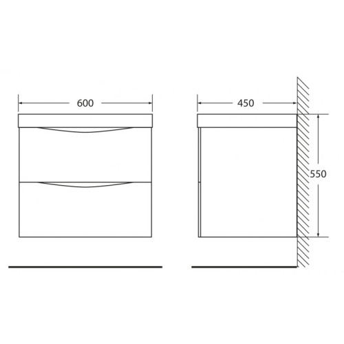 МЕБЕЛЬ ДЛЯ ВАННОЙ КОМНАТЫ BELBAGNO MARINO-600 Crema Opaco