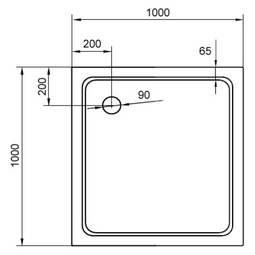 Поддон для душа Cezares TRAY-M-A-100-35-W SMC квадратный