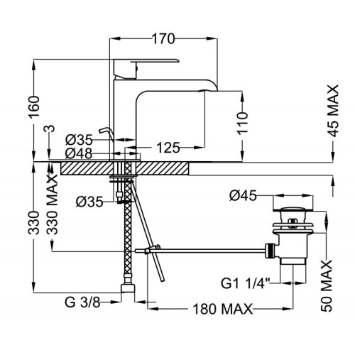 Смеситель для раковины  CEZARES FURORE-LSM1-01-Cr