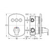Встраиваемый термостатический трехпозиционный смеситель для душа CEZARES GLOBO-F-VDIM3-TB-01