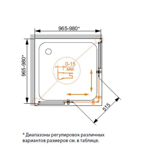 Душевой уголок  CEZARES PRATICO-O-A-2-100-P-Cr