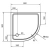 Поддон для душа Cezares TRAY-M-R-90-550-35-W SMC радиальный, R-550