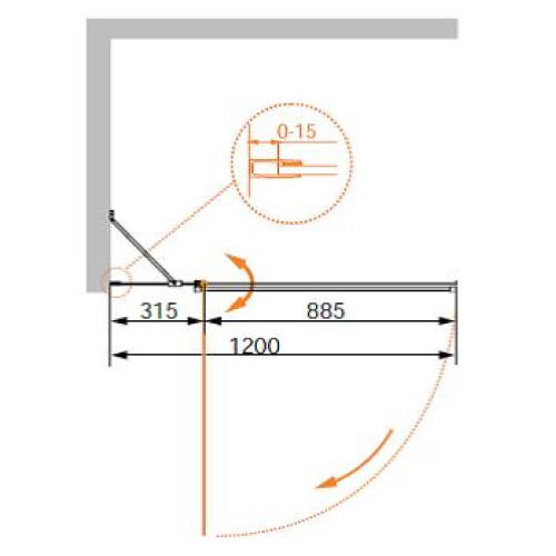 Шторка на ванну Cezares ECO-V-11-120/140-P-Cr-L