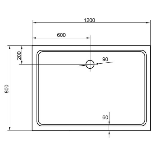 Поддон для душа Cezares TRAY-S-AH-120/80-13-W литой из искусственного мрамора, прямоугольный.