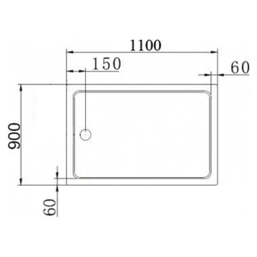 Поддон для душа Cezares TRAY-A-AH-110/90-15-W акриловый, прямоугольный