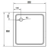 Поддон для душа Cezares TRAY-A-A-85-15-W акриловый, квадратный.