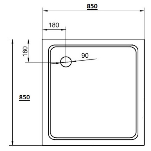 Поддон для душа Cezares TRAY-A-A-85-15-W акриловый, квадратный.