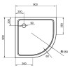 Поддон для душа Cezares TRAY-M-R-90-550-15-W SMC радиальный, R-550