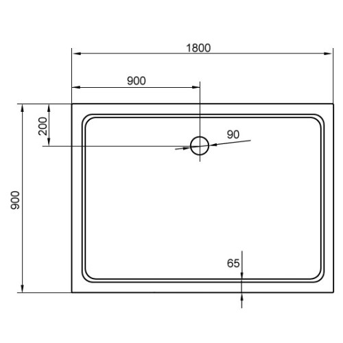 Поддон для душа Cezares TRAY-M-AH-180/90-35-W SMC прямоугольный